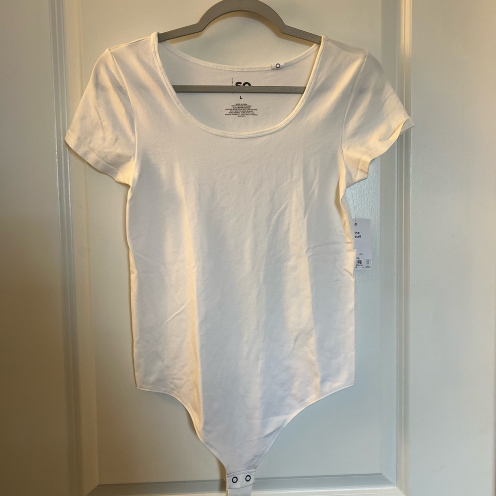 NWT SO White Scoop Neck Bodysuit